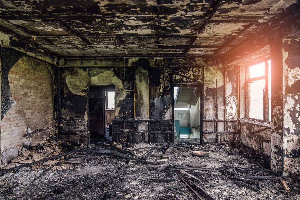 A room is completely destroyed by a fire in a Peoria home.